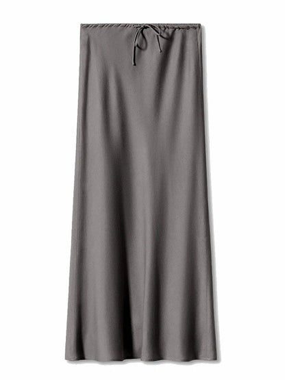 Long Satin Skirts Women Dark Green Luxury Spring Summer Maxi Straight Black Skirt Long Shining Satin Skirt Maxi Brown Ladies