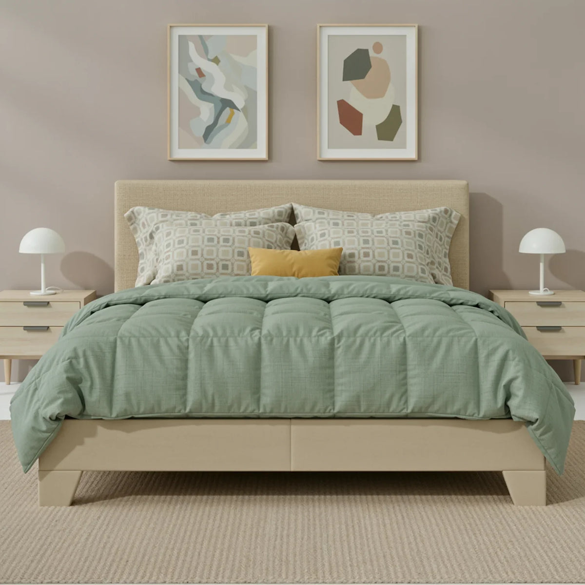 Upholstered Platform Bed with Adjustable Headboard, Modern Design, Noise-Free, No Box Spring Needed, Full/Queen/King