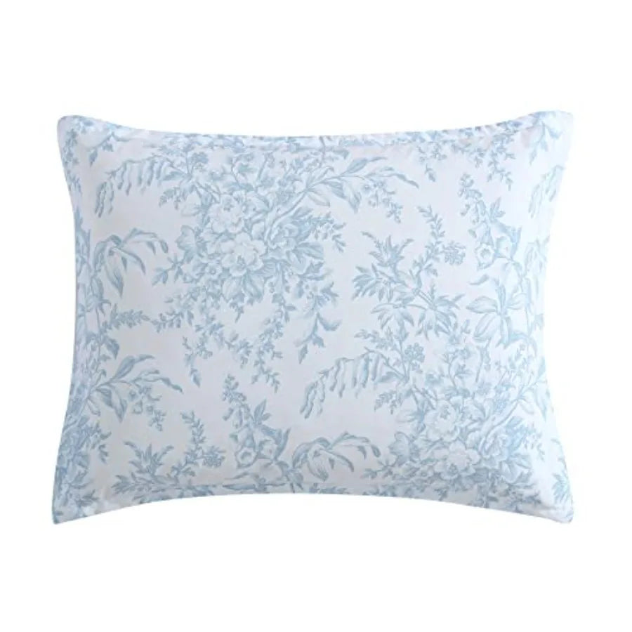 Bedford Blue Floral Comforter Set – Reversible Luxury Cotton Bedding