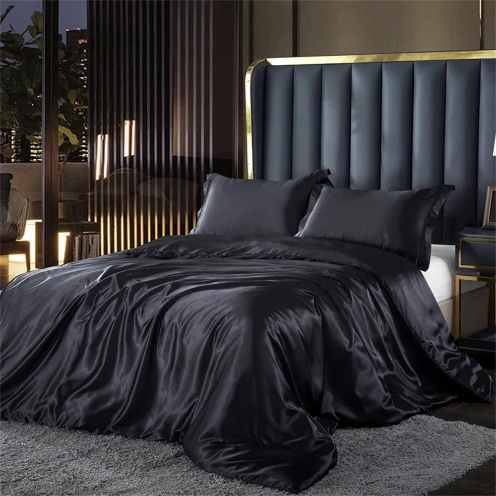 Luxury Duvet Bedding Set in Mulberry Satin – Soft, Breathable, Multiple Sizes & Colors