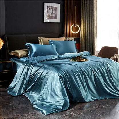 Luxury Duvet Bedding Set in Mulberry Satin – Soft, Breathable, Multiple Sizes & Colors
