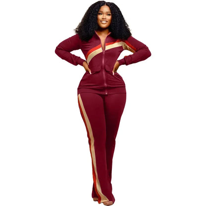 Tracksuit Women Pants Set Two Piece Set Autumn Winter Zipper Jacket Tops Suits Jogging Vintage Patchwork Outfits Y2k Streetwear