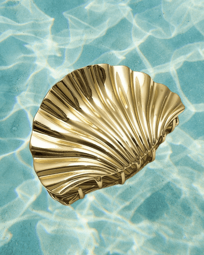 Large Seashell Hair Claw Clip - Gold