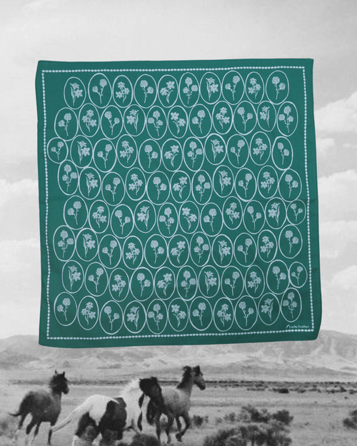 Happiness Bandana - Green with Flowers