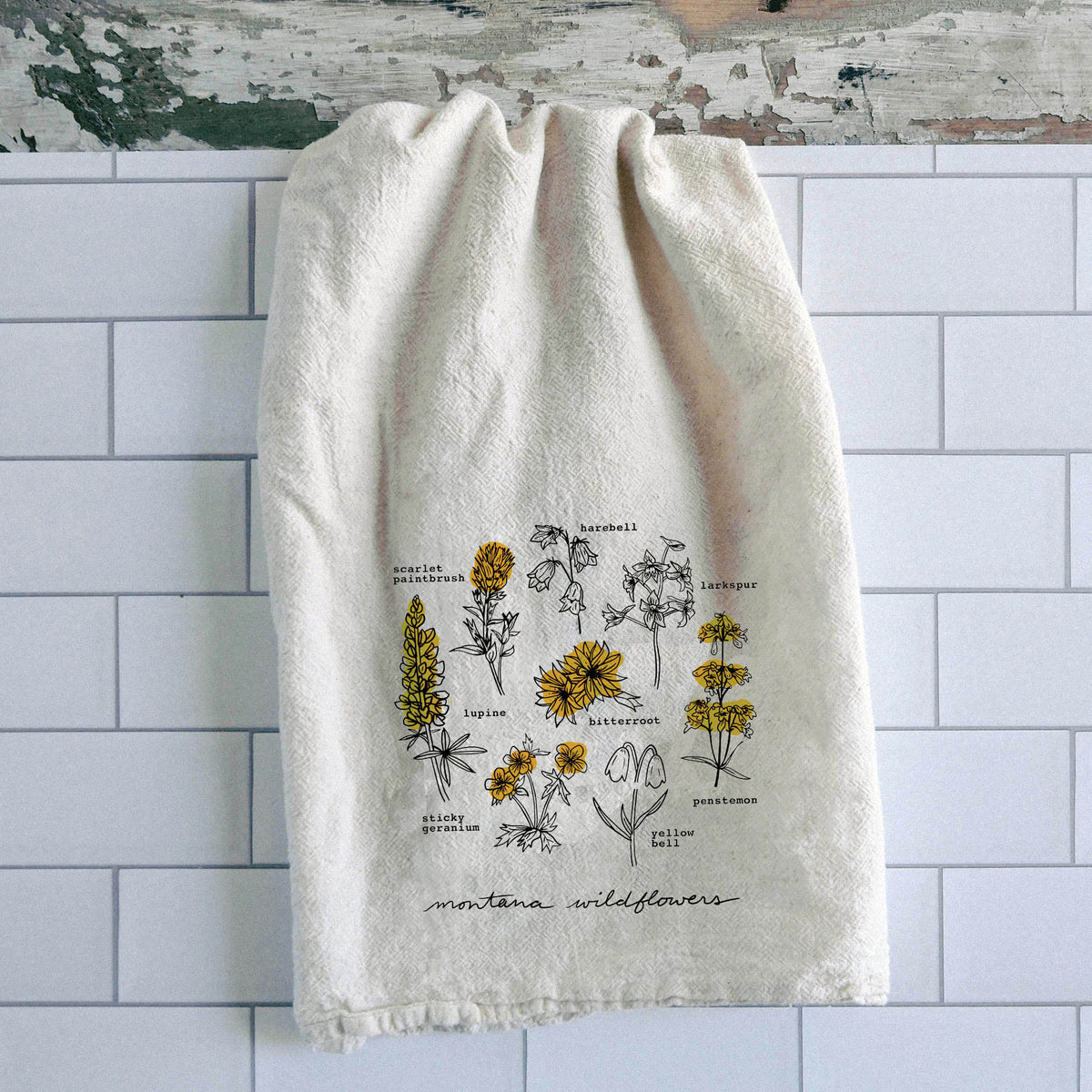 "Yellow Wildflowers" Tea Towel