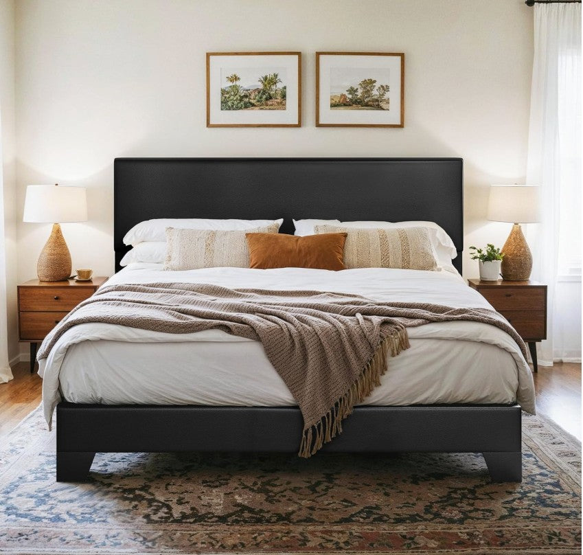 Upholstered Platform Bed with Adjustable Headboard, Modern Design, Noise-Free, No Box Spring Needed, Full/Queen/King