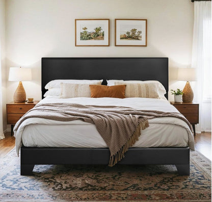 Upholstered Platform Bed with Adjustable Headboard, Modern Design, Noise-Free, No Box Spring Needed, Full/Queen/King