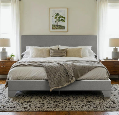 Upholstered Platform Bed with Adjustable Headboard, Modern Design, Noise-Free, No Box Spring Needed, Full/Queen/King