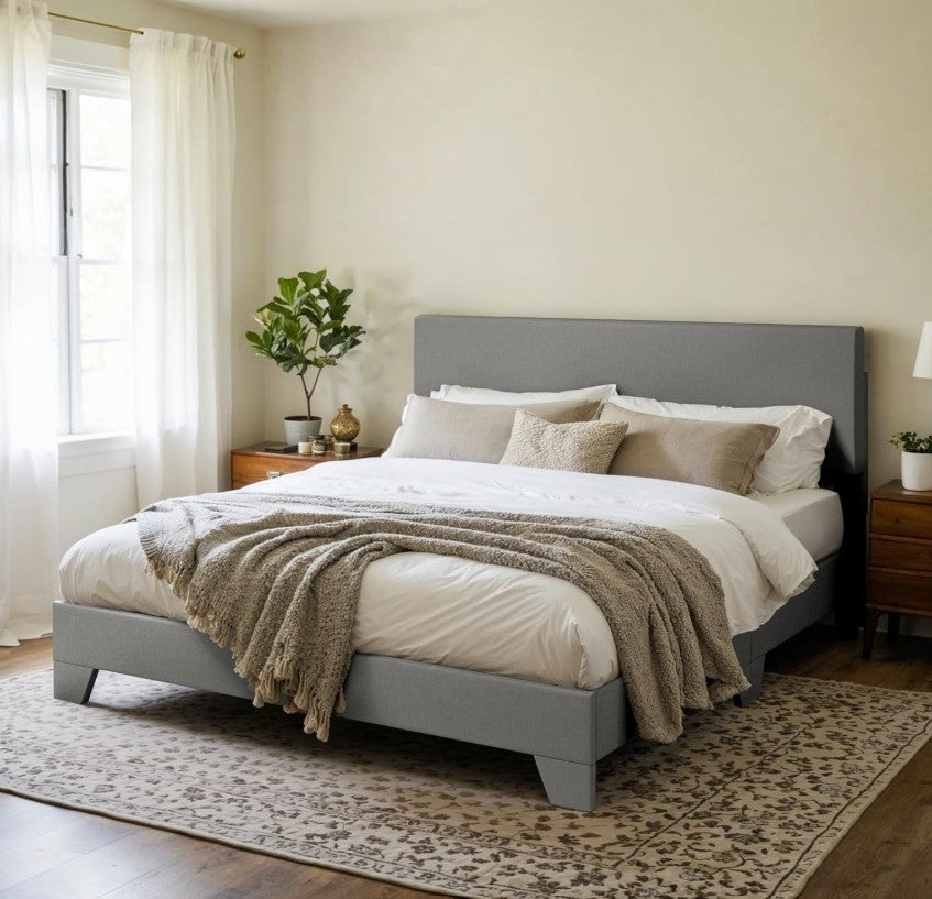 Upholstered Platform Bed with Adjustable Headboard, Modern Design, Noise-Free, No Box Spring Needed, Full/Queen/King