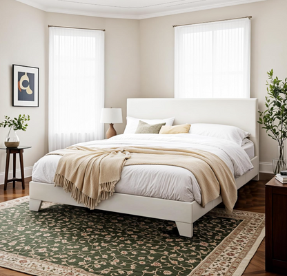 Upholstered Platform Bed with Adjustable Headboard, Modern Design, Noise-Free, No Box Spring Needed, Full/Queen/King