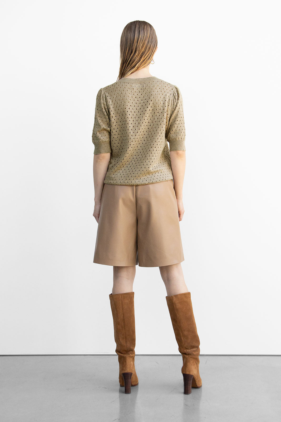 RUTH LACE KNIT PULLOVER - Dark Sand