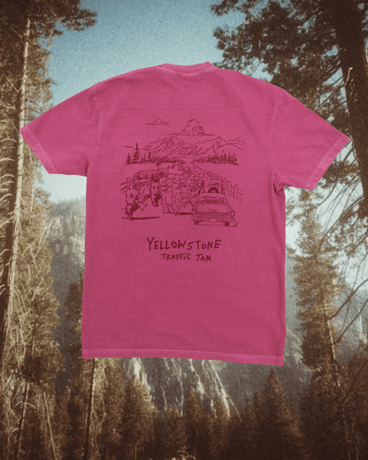 "Yellowstone Traffic Jam" Tee in Brick