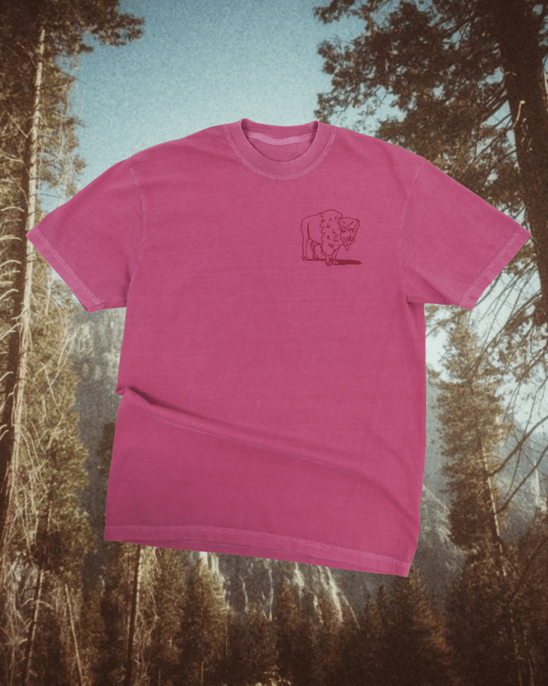 "Yellowstone Traffic Jam" Tee in Brick