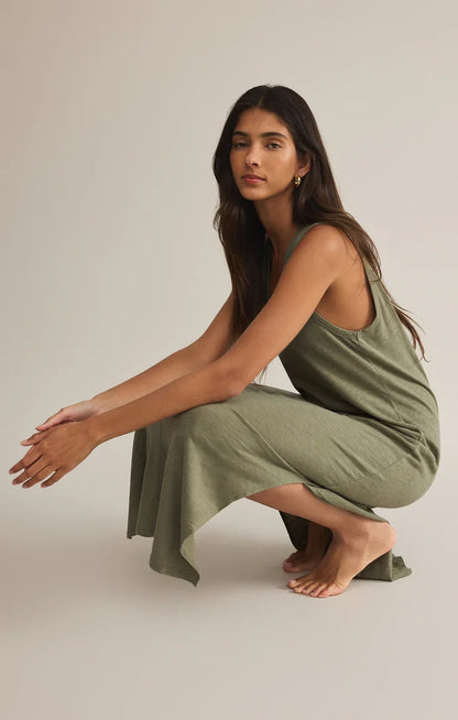 Palisades Midi Dress- Avocado