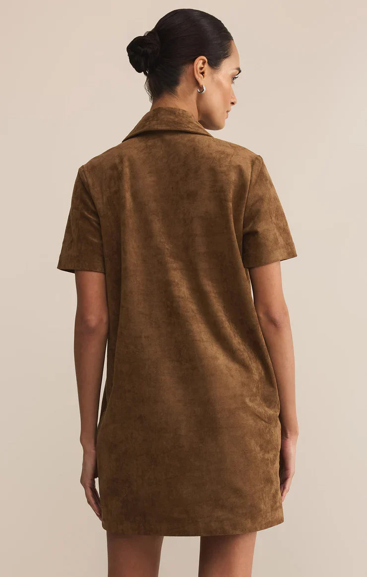 Sydney Suede Mini Dress - Coconut