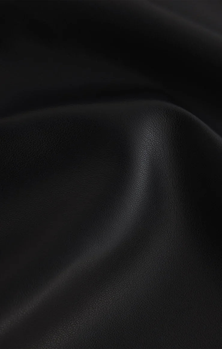 Allegra Vegan Leather Mini Skirt Black