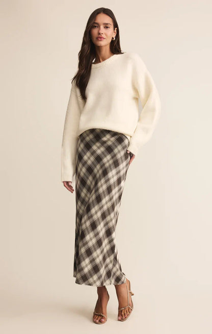 Europa Plaid Midi Skirt