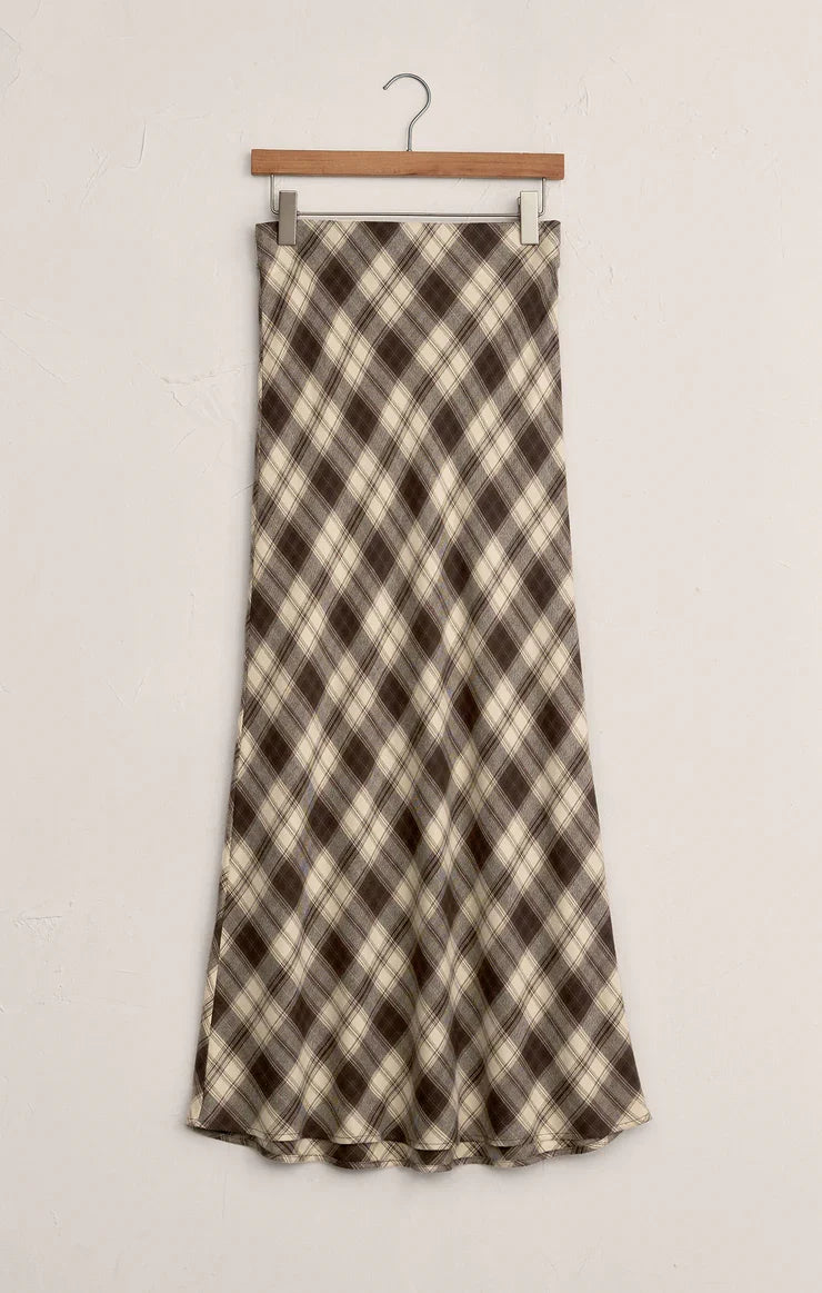 Europa Plaid Midi Skirt