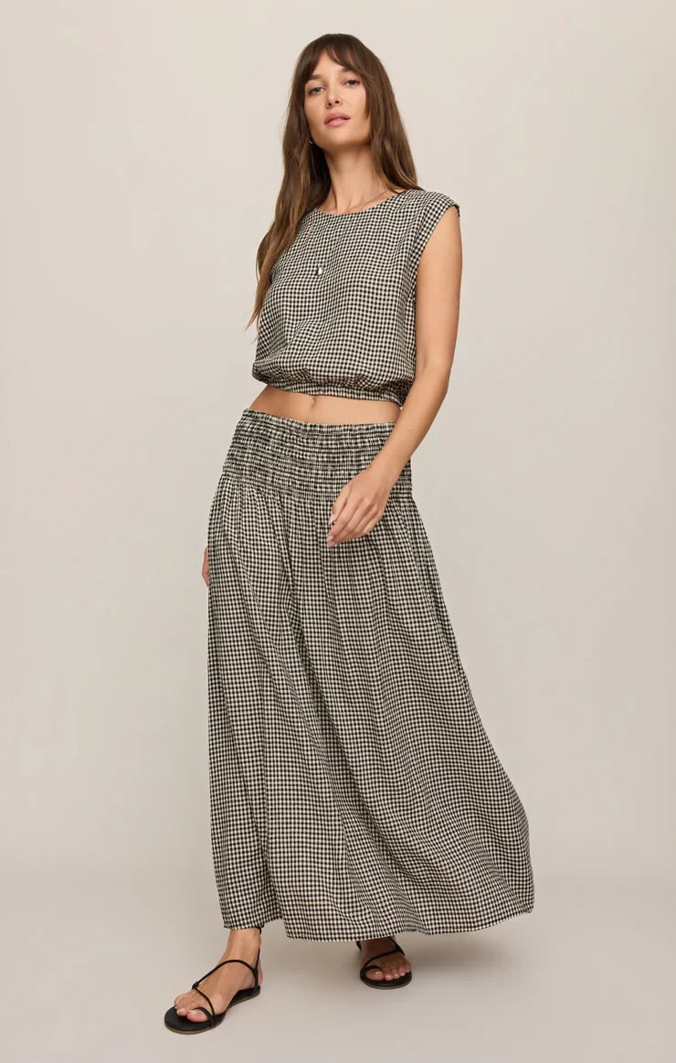 Merit Gingham Top- Black