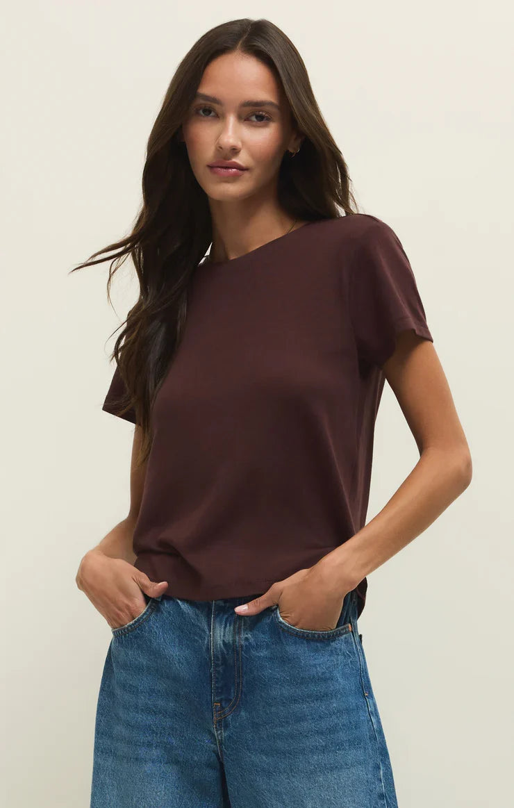 Tourist Tee in Chocolate Cherry