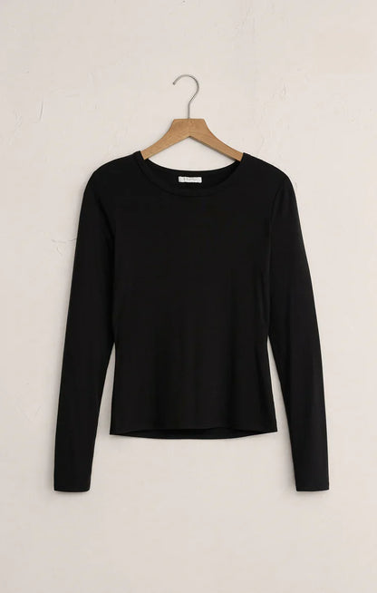 Second Skin Crew Neck Long Sleeve- Black