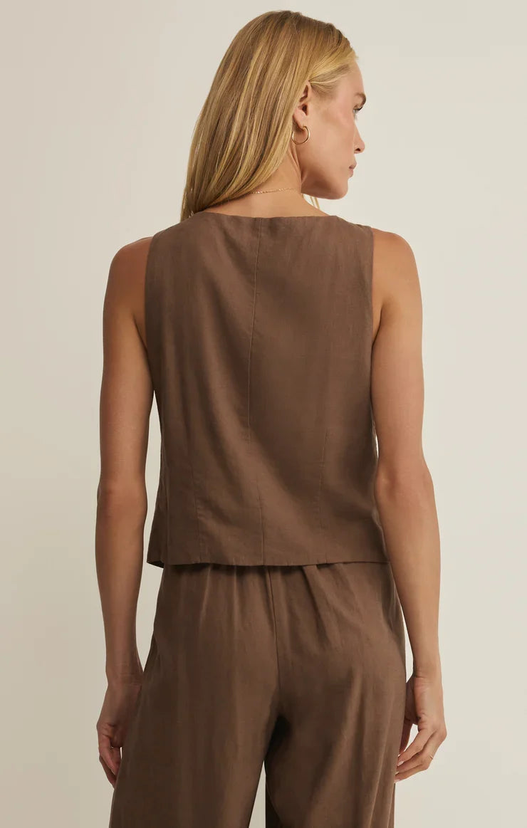 Roman Linen Vest- Palo Santo