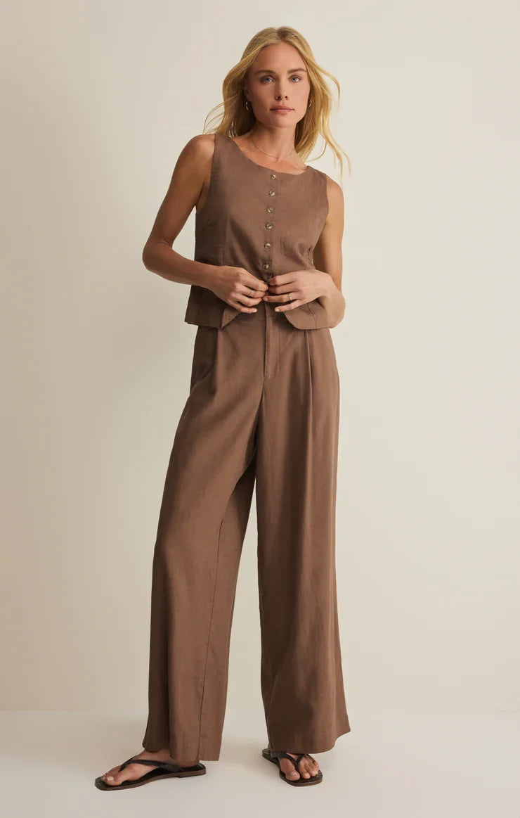 Roman Linen Vest- Palo Santo