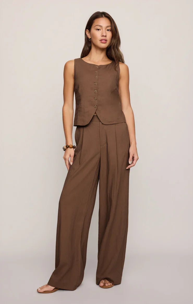 Roman Linen Vest- Palo Santo