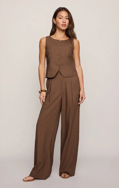 Roman Linen Vest- Palo Santo
