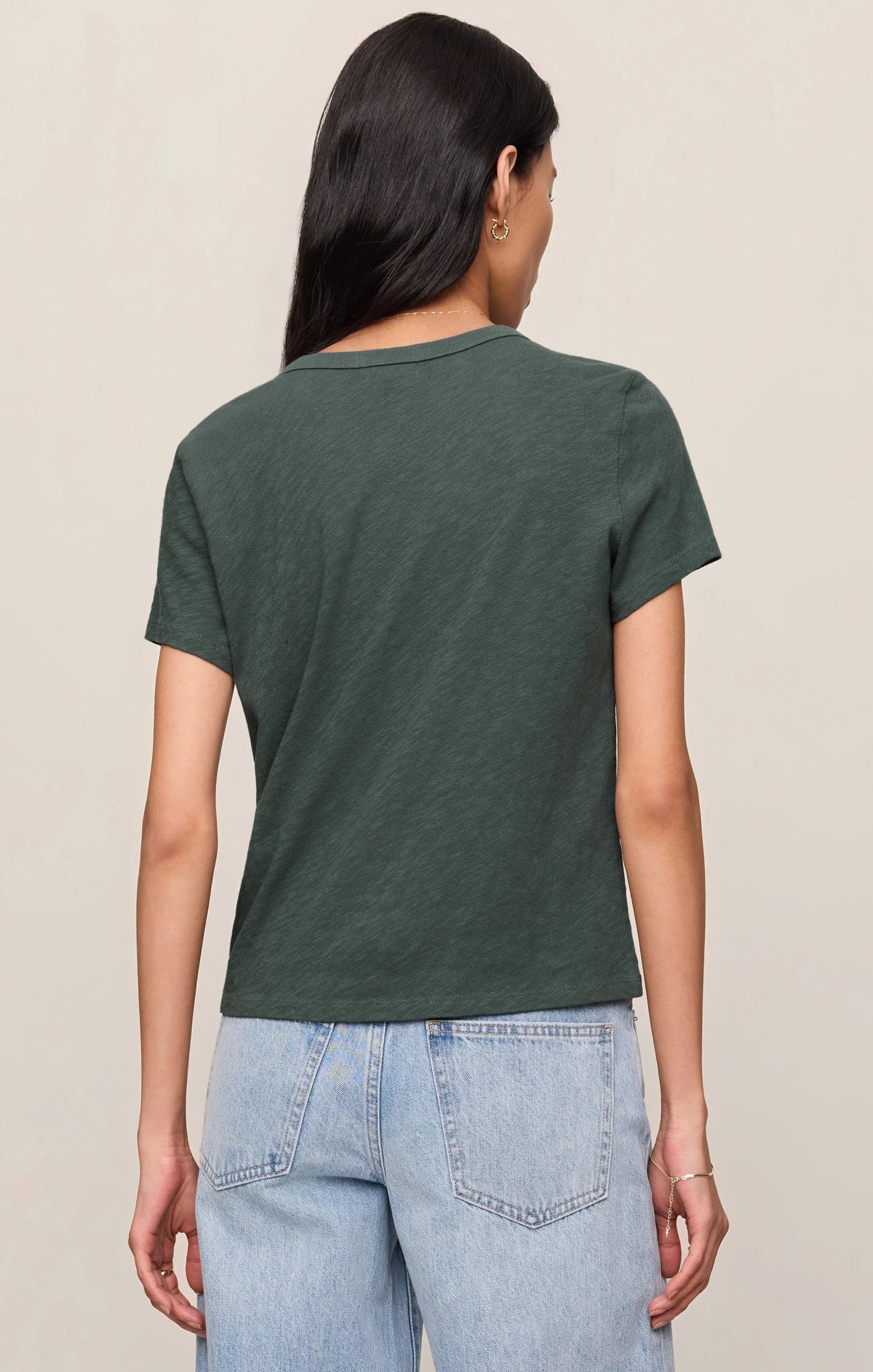 Junie Slub Tee Shirt- Emerald Cove