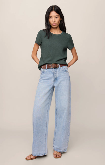 Junie Slub Tee Shirt- Emerald Cove