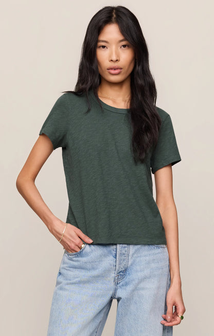 Junie Slub Tee Shirt- Emerald Cove