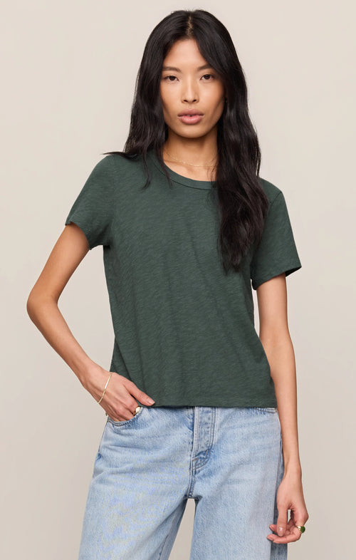 Junie Slub Tee Shirt- Emerald Cove