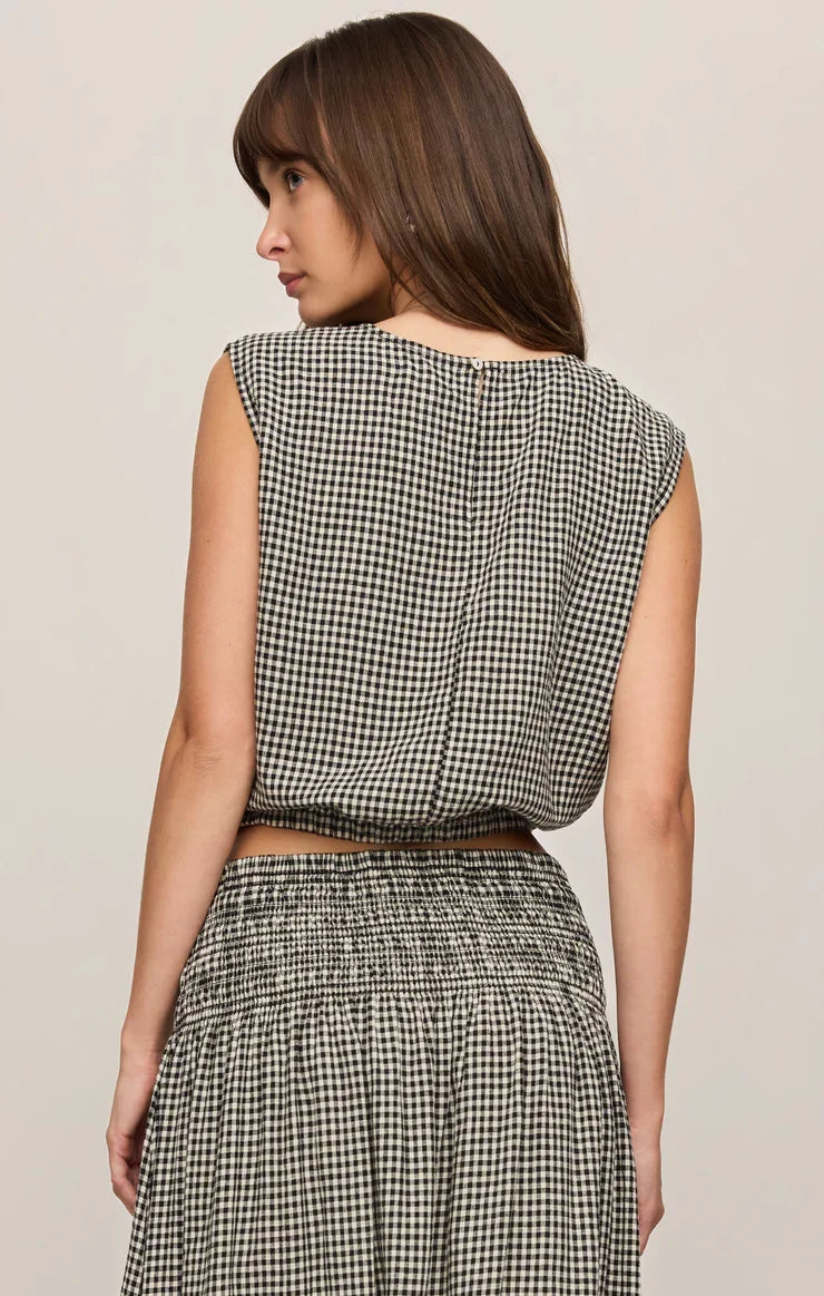 Merit Gingham Top- Black