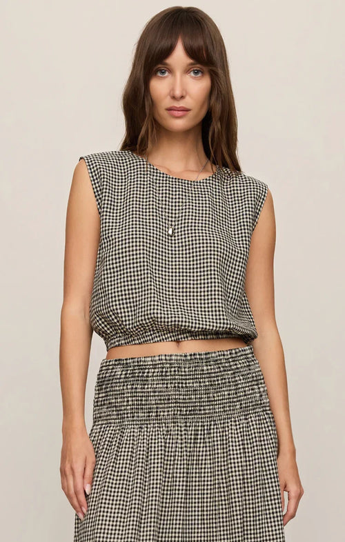 Merit Gingham Top- Black