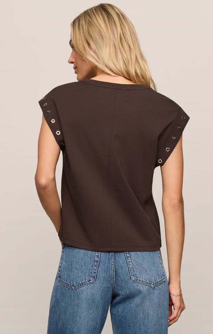 Camino Grommet Top- Dark Chocolate
