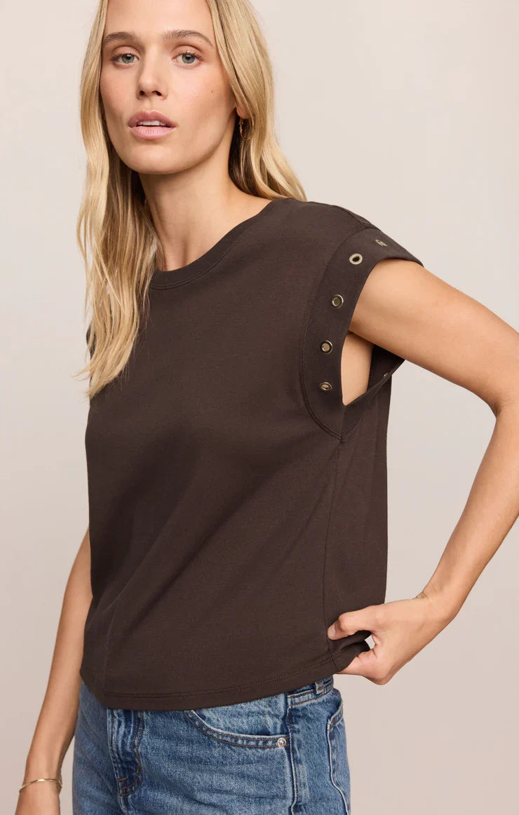 Camino Grommet Top- Dark Chocolate