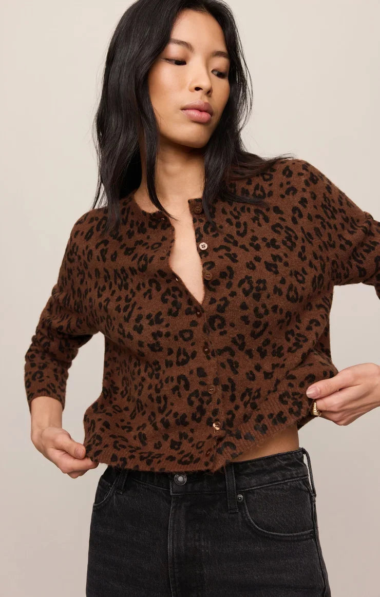 Medina Leopard Cardigan - Burnt Umber