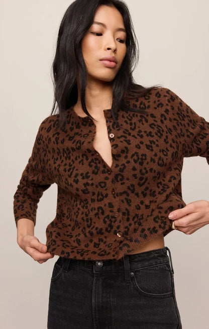 Medina Leopard Cardigan - Burnt Umber