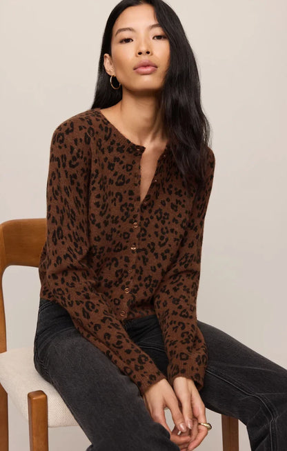 Medina Leopard Cardigan - Burnt Umber