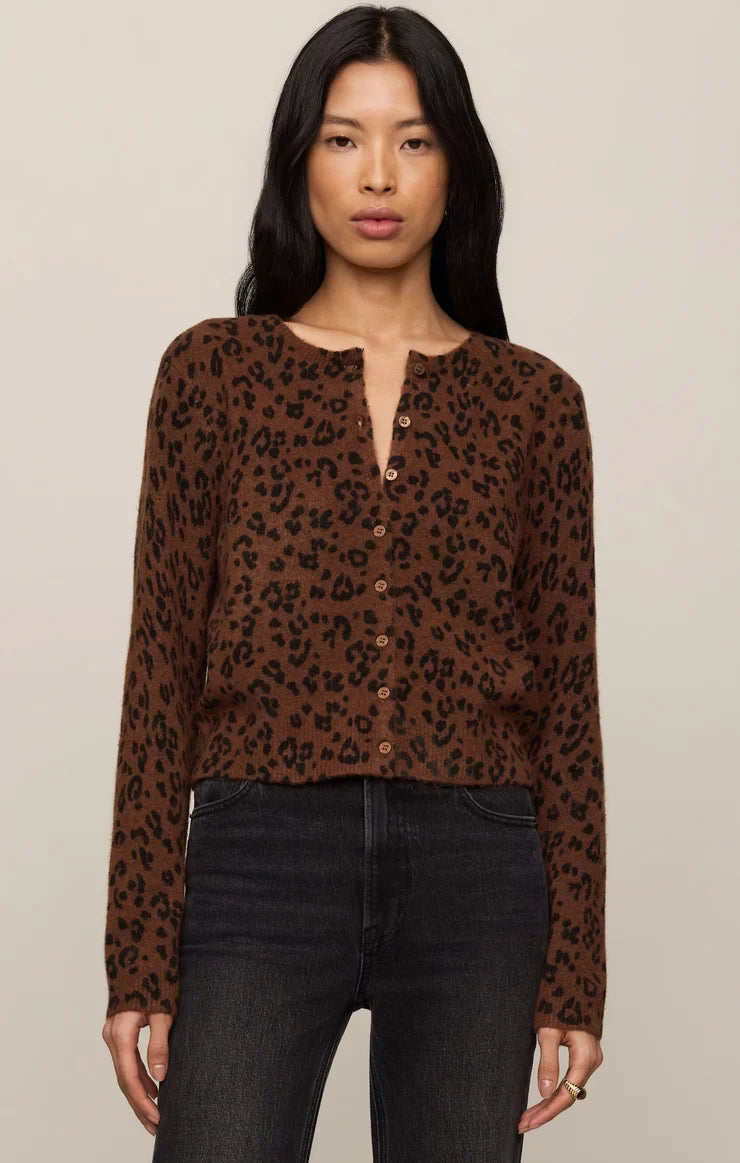 Medina Leopard Cardigan - Burnt Umber