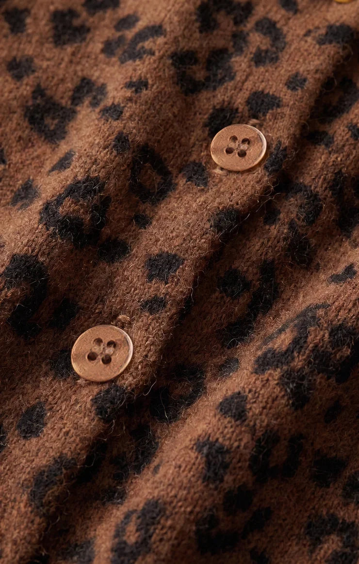 Medina Leopard Cardigan - Burnt Umber