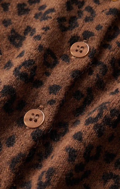Medina Leopard Cardigan - Burnt Umber