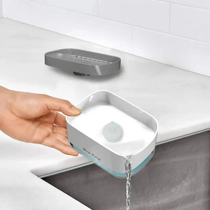 Zidello 2-in-1 Soap Pump Dispenser with Sponge | Kitchen Dish Soap Liquid Holder