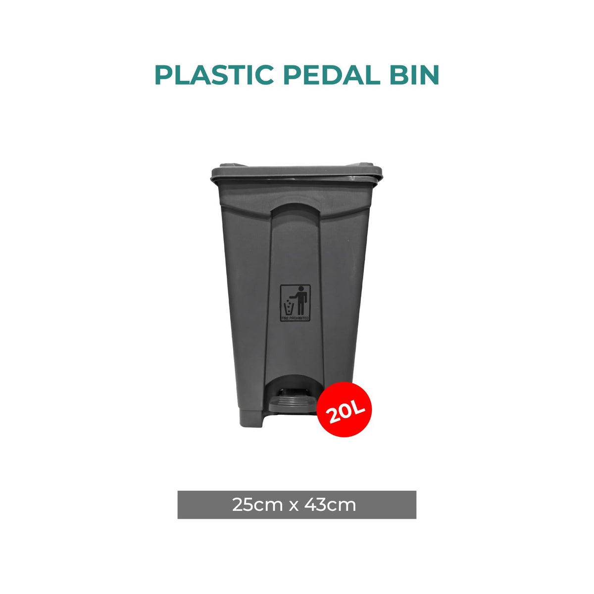 Zidello Plastic Dustbin – Durable Foot-Operated Dustbin for Home, Kitchen & Office (Random colours)