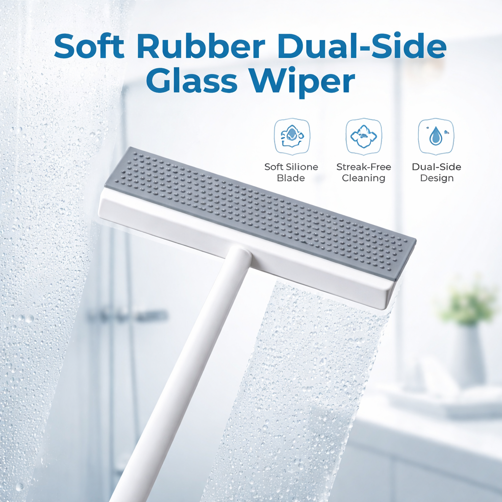 Zidello 2 in 1 Scrapper and Glass Wiper – Streak-Free Window & Mirror Cleaning Tool