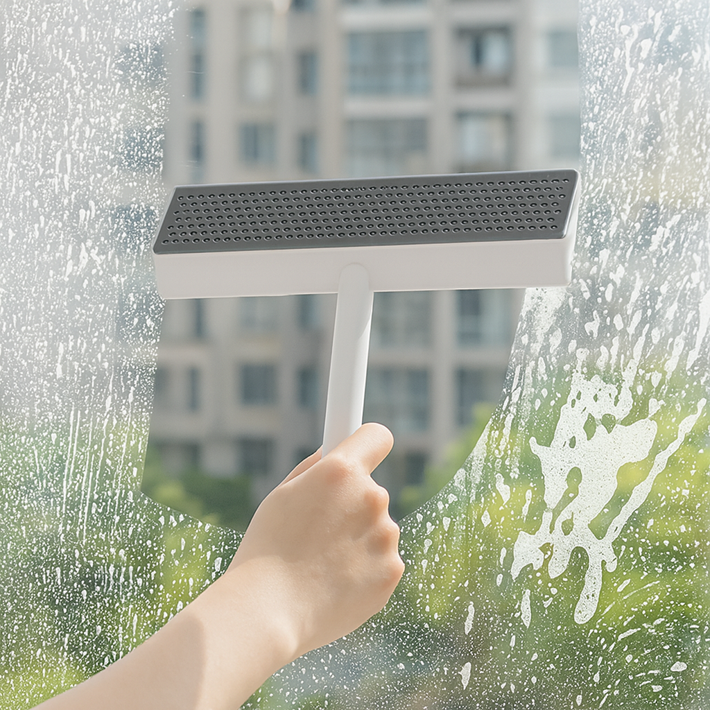 Zidello 2 in 1 Scrapper and Glass Wiper – Streak-Free Window & Mirror Cleaning Tool