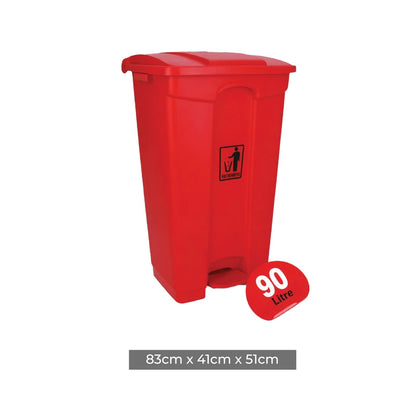 Zidello 90L Plastic Pedal Bin (83 cm × (Random colours)