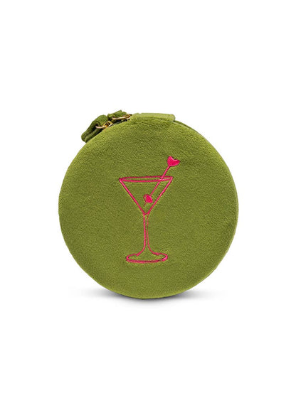 Velvet Jewelry Zip Case: Martini
