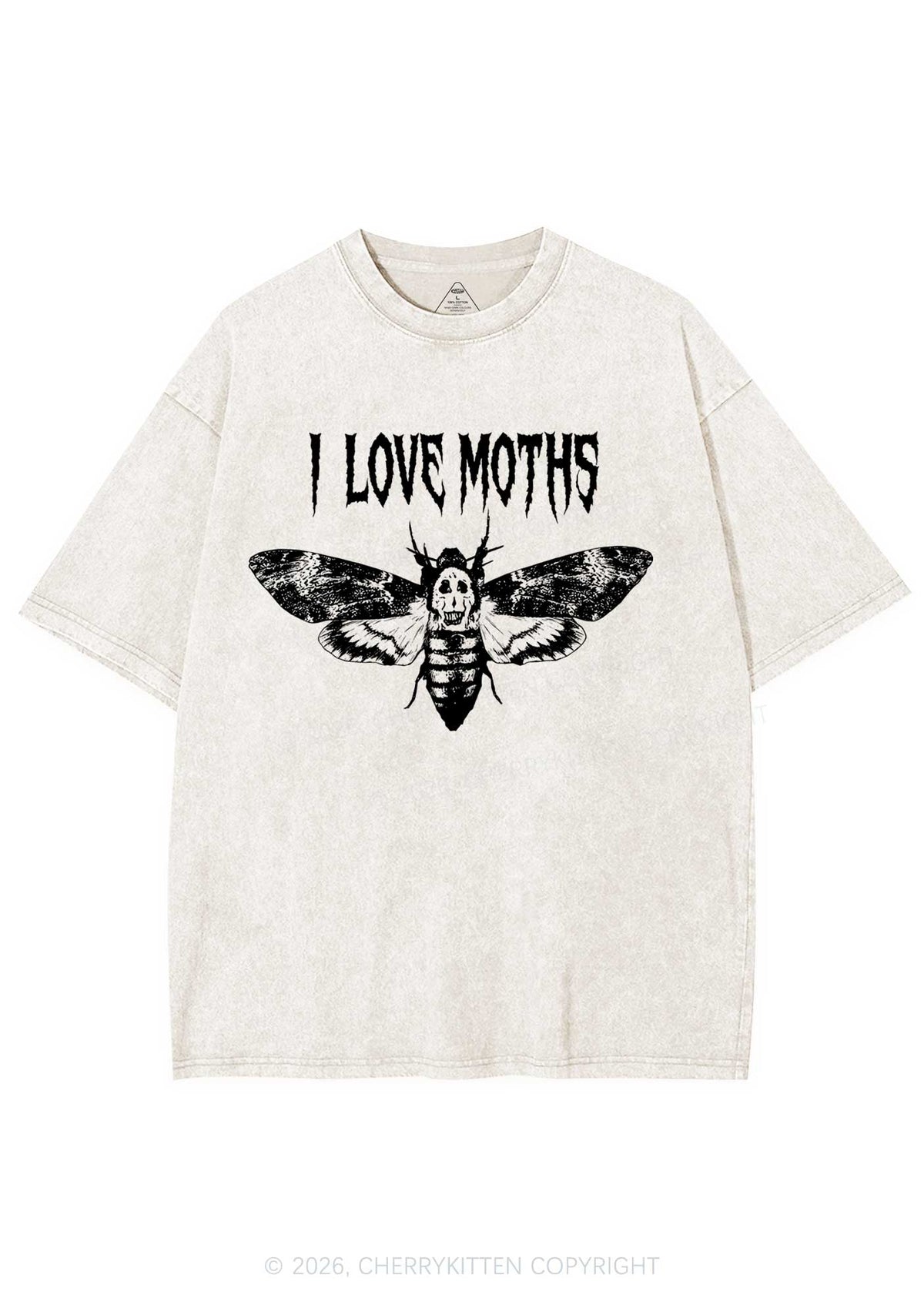 Halloween I Love Moths Y2K Shirts Washed Tee Cherrykitten